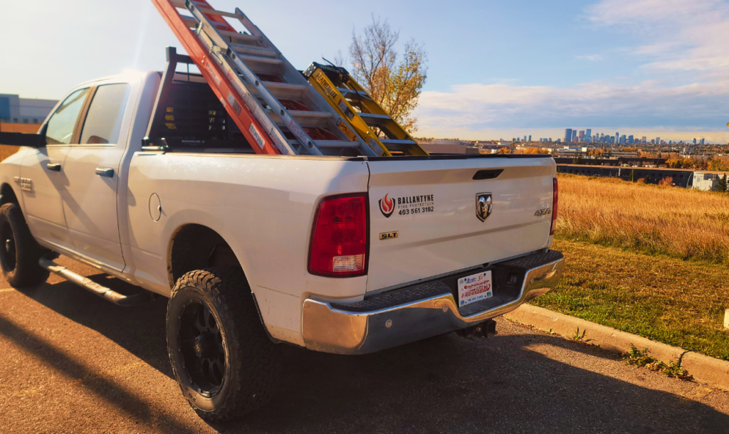 Ballantyne Fire Truck Calgary Skyline